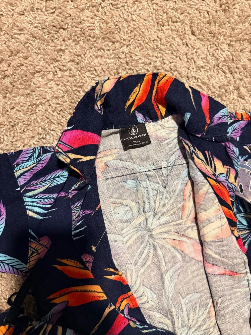 Volcom Kids Tropical Floral Matching Sets in Navy, Orange, Lime, Purple